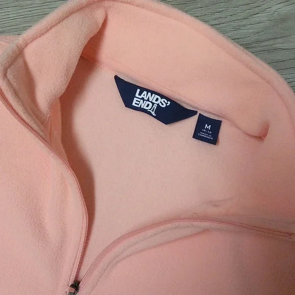 SOLD Peach Lands' End Quarter Zip Fleece - Picture 2 of 2